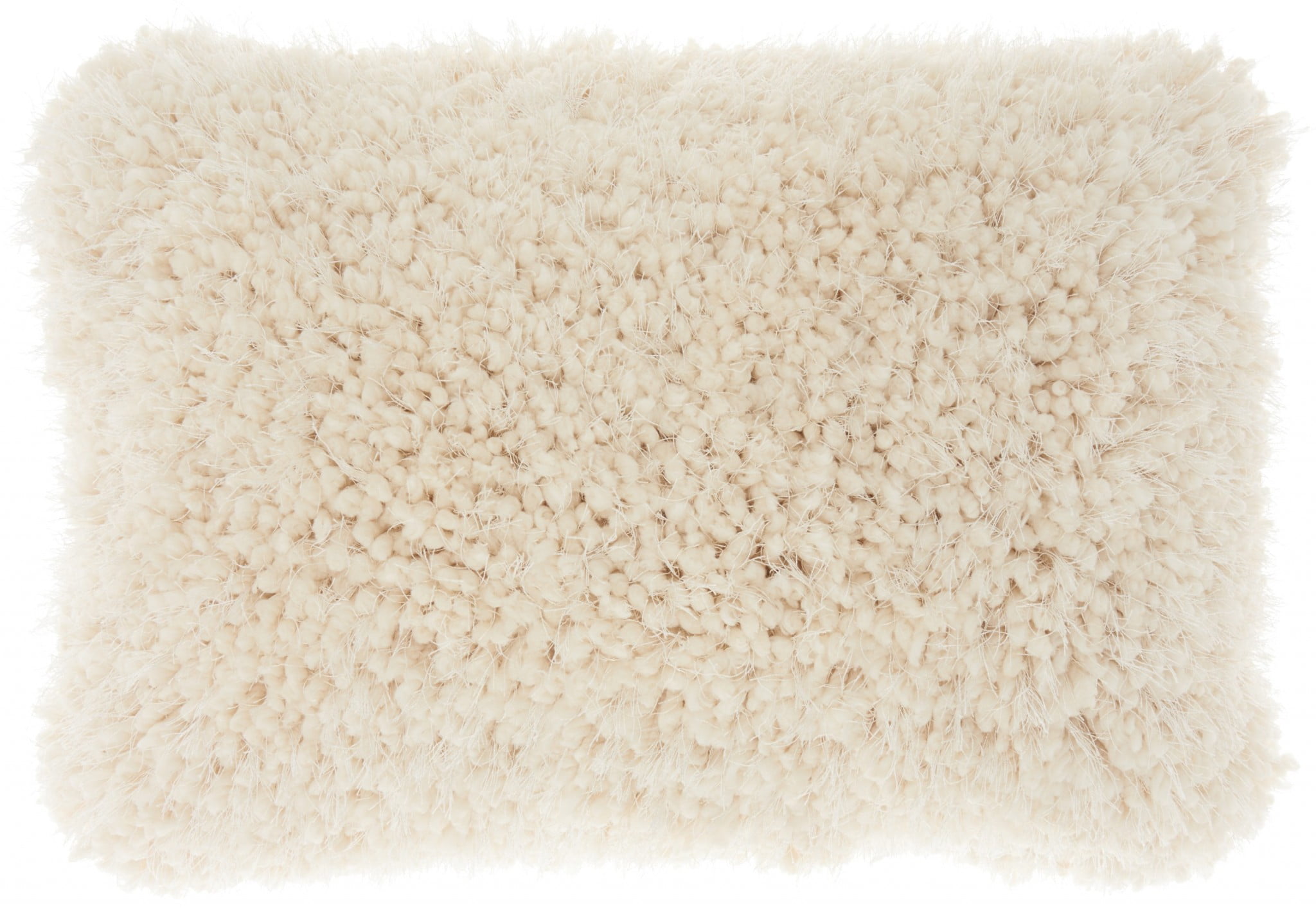 Elegant Cream Knubby Plush Lumbar Accent Pillow