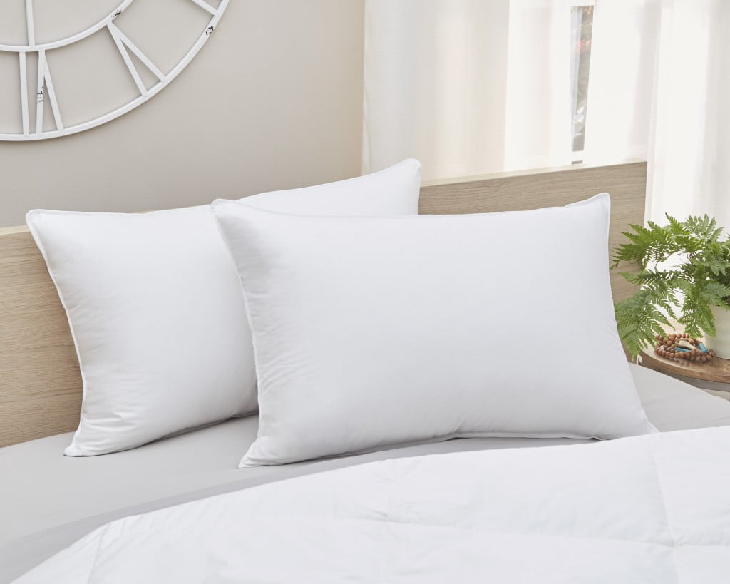 Premium Lux Down Standard Size Firm Pillow in White