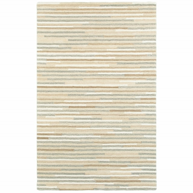 5â€™ x 8â€™ Beige and Gray Eclectic LinesArea Rug