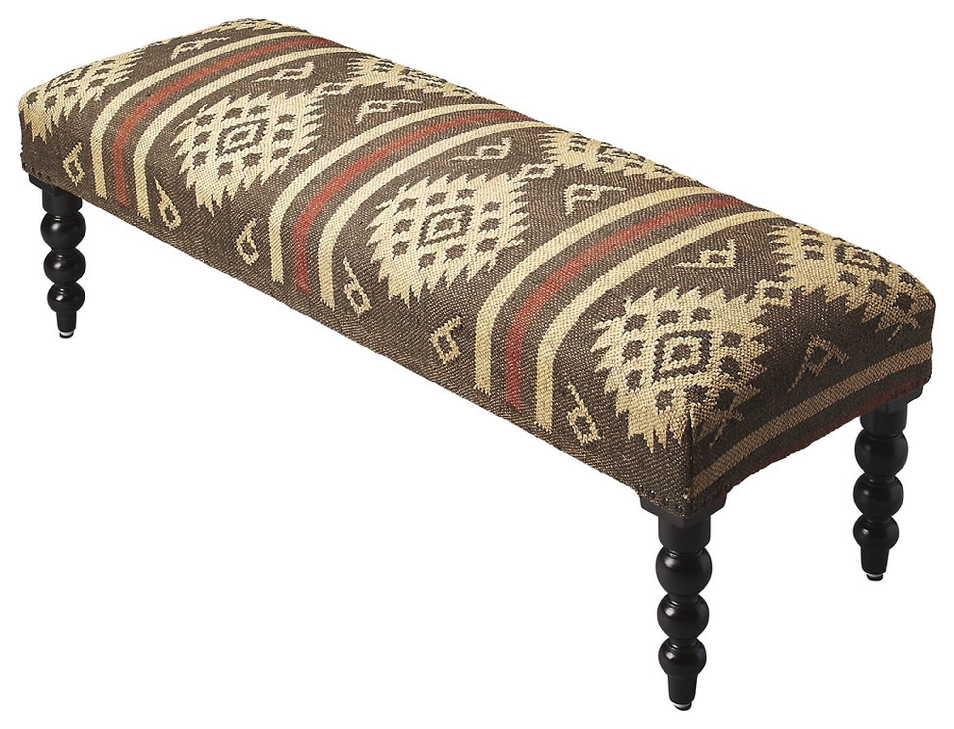 Southwest Jute and Wool Upholstered Bench - 16x48x16