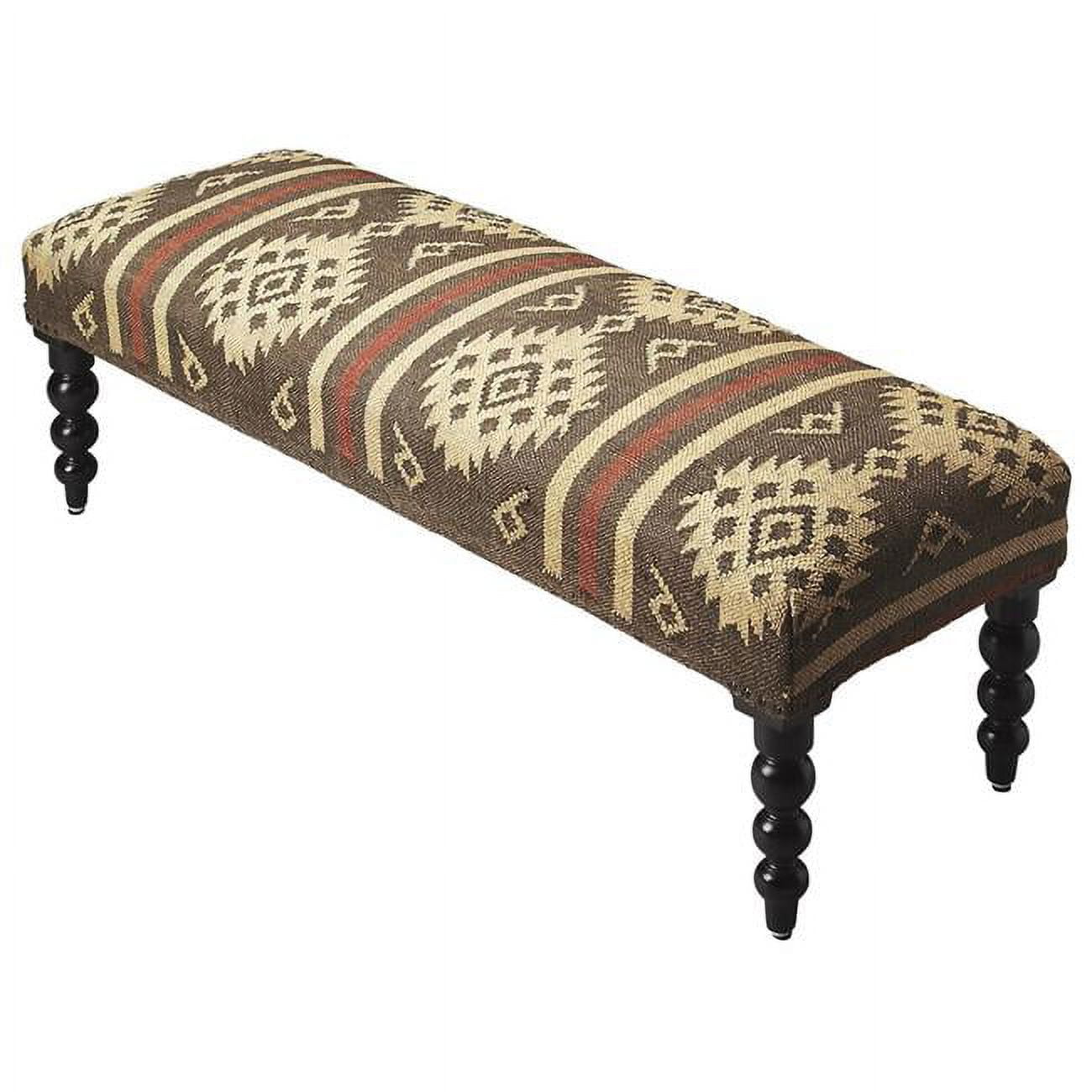 Southwest Jute and Wool Upholstered Bench - 16x48x16