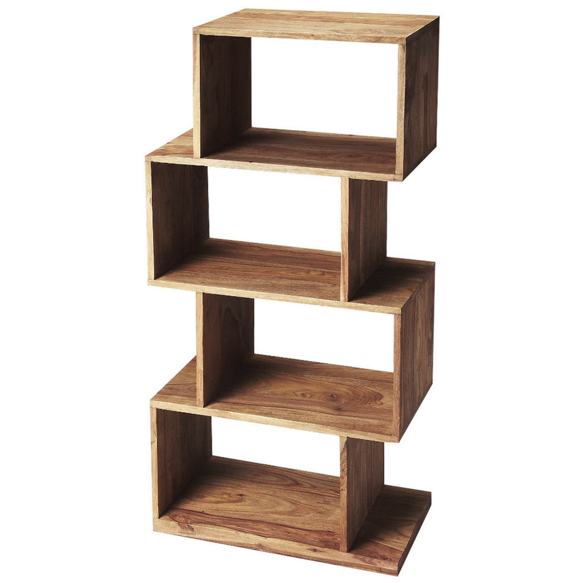 Sheesham Wood Classic Brown Vertical Bookcase with Fixed Shelves