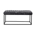 thumbnail image 1 of 39" Gray And Black Upholstered Velvet Bench, 1 of 9