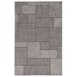 3'X4' Grey Machine Woven Uv Treated Geometric Blocks Indoor Outdoor Accent Rug 3'X4' Grey Machine Woven Uv Treated Geometric Blocks Indoor Outdoor Accent Rug