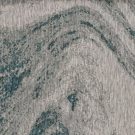 3'X5' Grey Teal Machine Woven Uv Treated Abstract Waves Indoor Outdoor Area Rug 3'X5' Grey Teal Machine Woven Uv Treated Abstract Waves Indoor Outdoor Area Rug