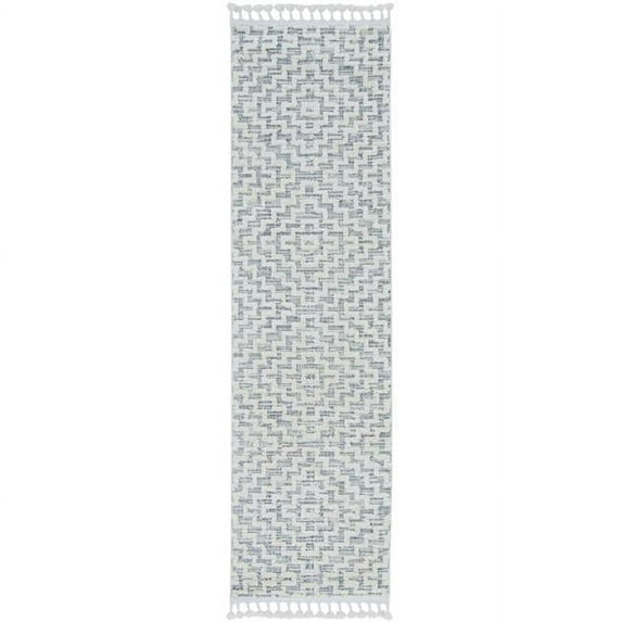 HomeRoots 39 x 59 in. Polyester Zigzag Diamonds Area Rug with Fringe - Ivory & Grey