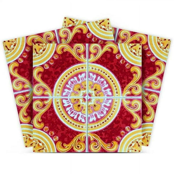 HomeRoots 390633 4 x 4 in. Golden Ruby Removable Peel & Stick Tiles