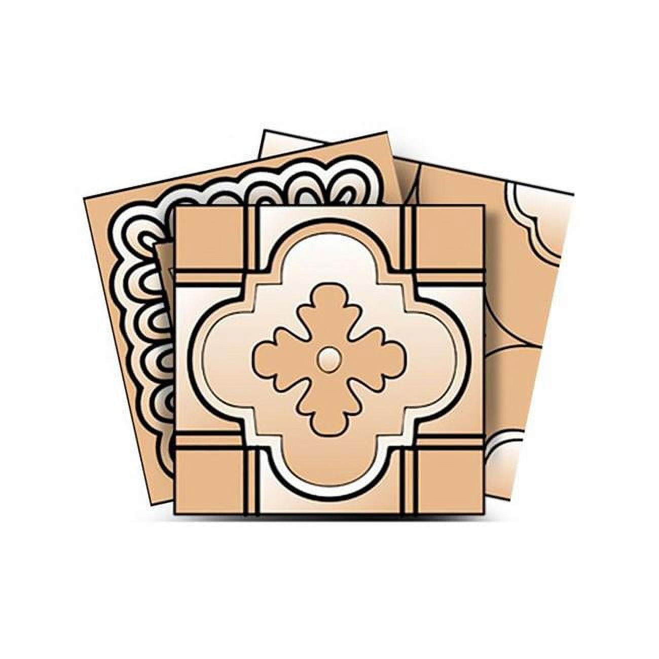 HomeRoots 390920 6 x 6 in. Shades Of Taupe Mosaic Peel & Stick Removable Tiles