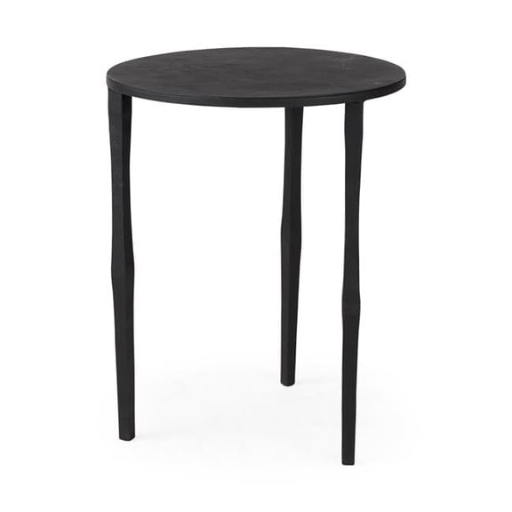 HomeRoots 392015 Minimal Iron Side Table, Black