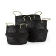 thumbnail image 1 of HomeRoots 392162 Wicker Storage Baskets, Black - Set of 3, 1 of 6