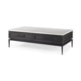 thumbnail image 1 of HomeRoots 393169 Wood & Marble Coffee Table, Dark Brown, 1 of 5