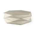 thumbnail image 1 of HomeRoots 393174 Mod Geometric Whitewash Solid Wood Coffee Table, Grey, 1 of 5