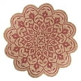 thumbnail image 1 of HomeRoots 393696 6 ft. Round Tan & Red Boho Chic Area Rug, 1 of 5