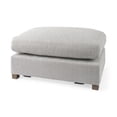 thumbnail image 1 of HomeRoots 394238 Fabric Covered Half Ottoman, Light Gray, 1 of 9