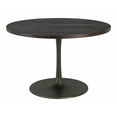 thumbnail image 1 of Black Solid Wood Round Pedestal Dining Table, 1 of 5