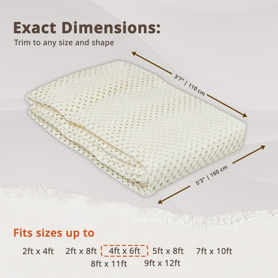 10' x 13' Ivory King's Premium Non Slip Rug Pad