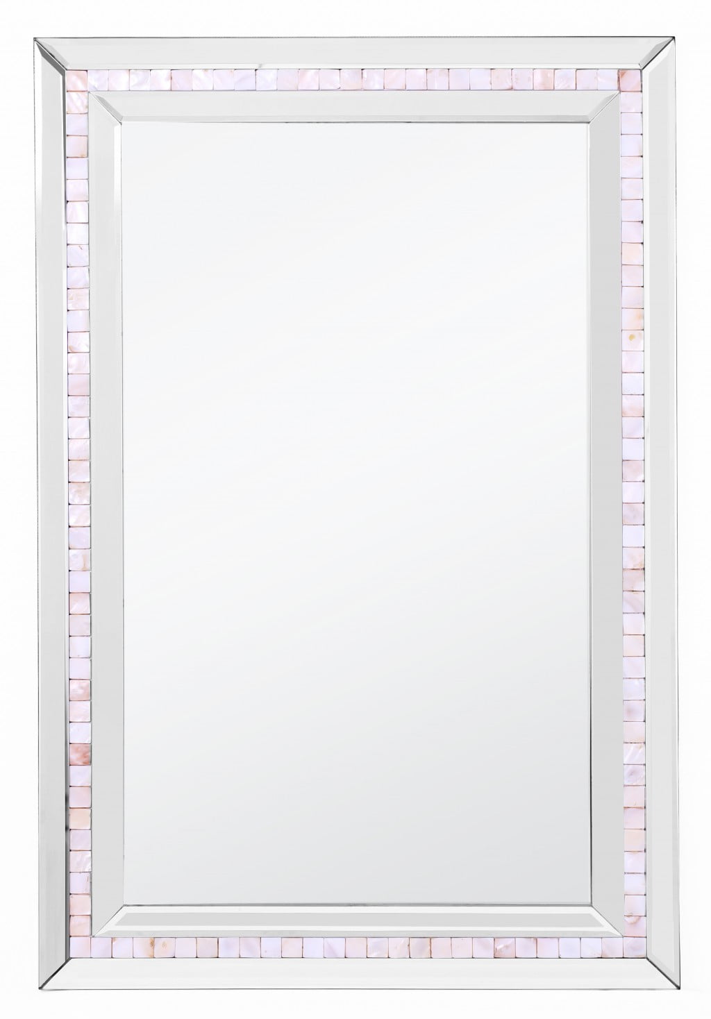 Elegant Silver Mosaic Tiled 36x24 Rectangular Wall Mirror