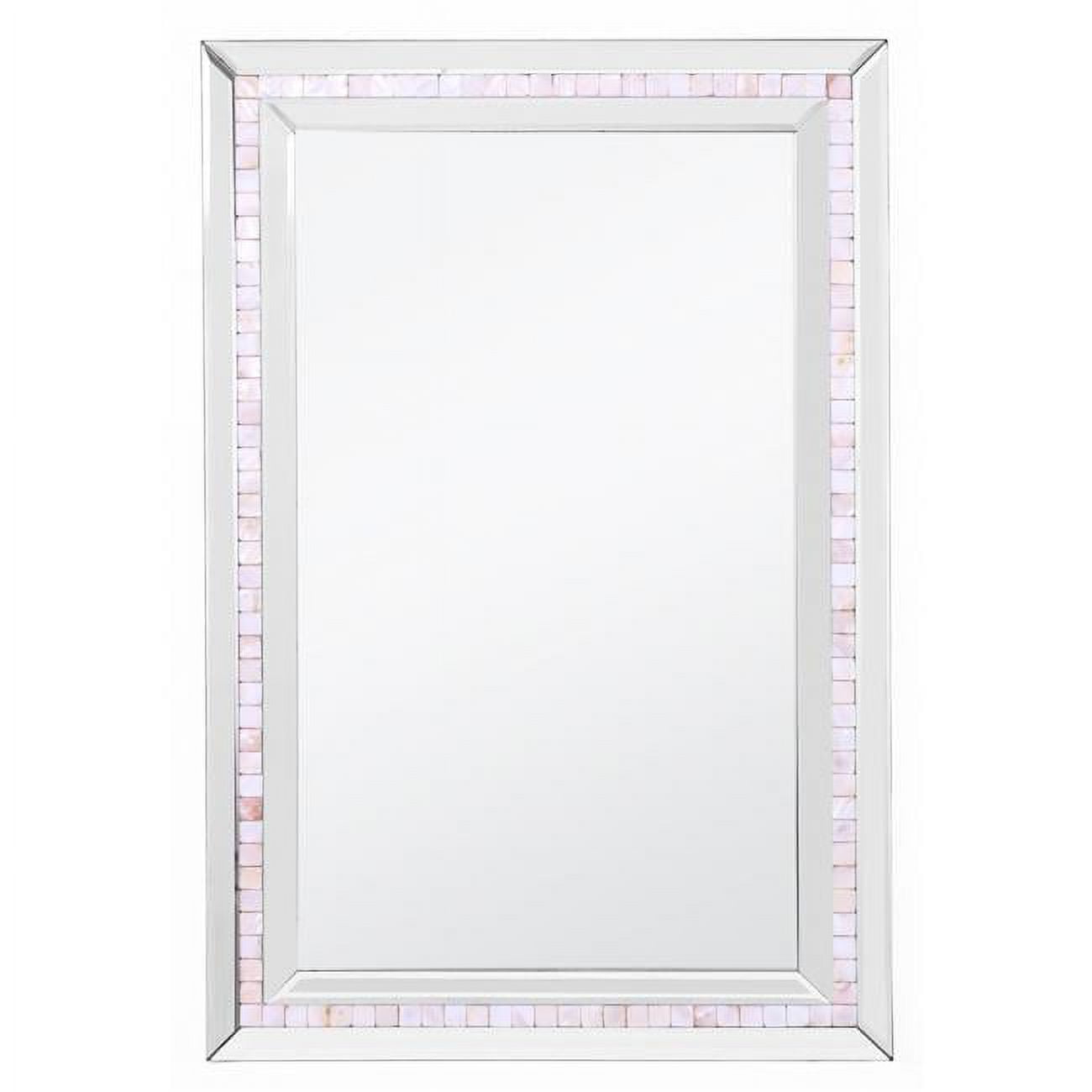 Elegant Silver Mosaic Tiled 36x24 Rectangular Wall Mirror