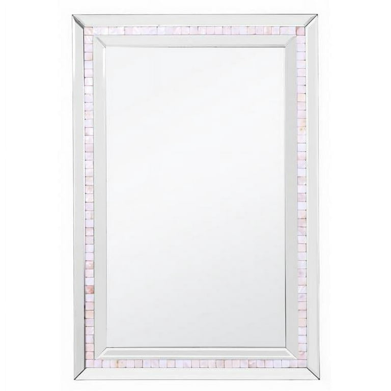 Edgewood Silver Frame Wall Mirror Tiles Set Full Length Glass for Door, Living Room, Bedroom, Home Gym, 16.5x16.5 - 4pcs
