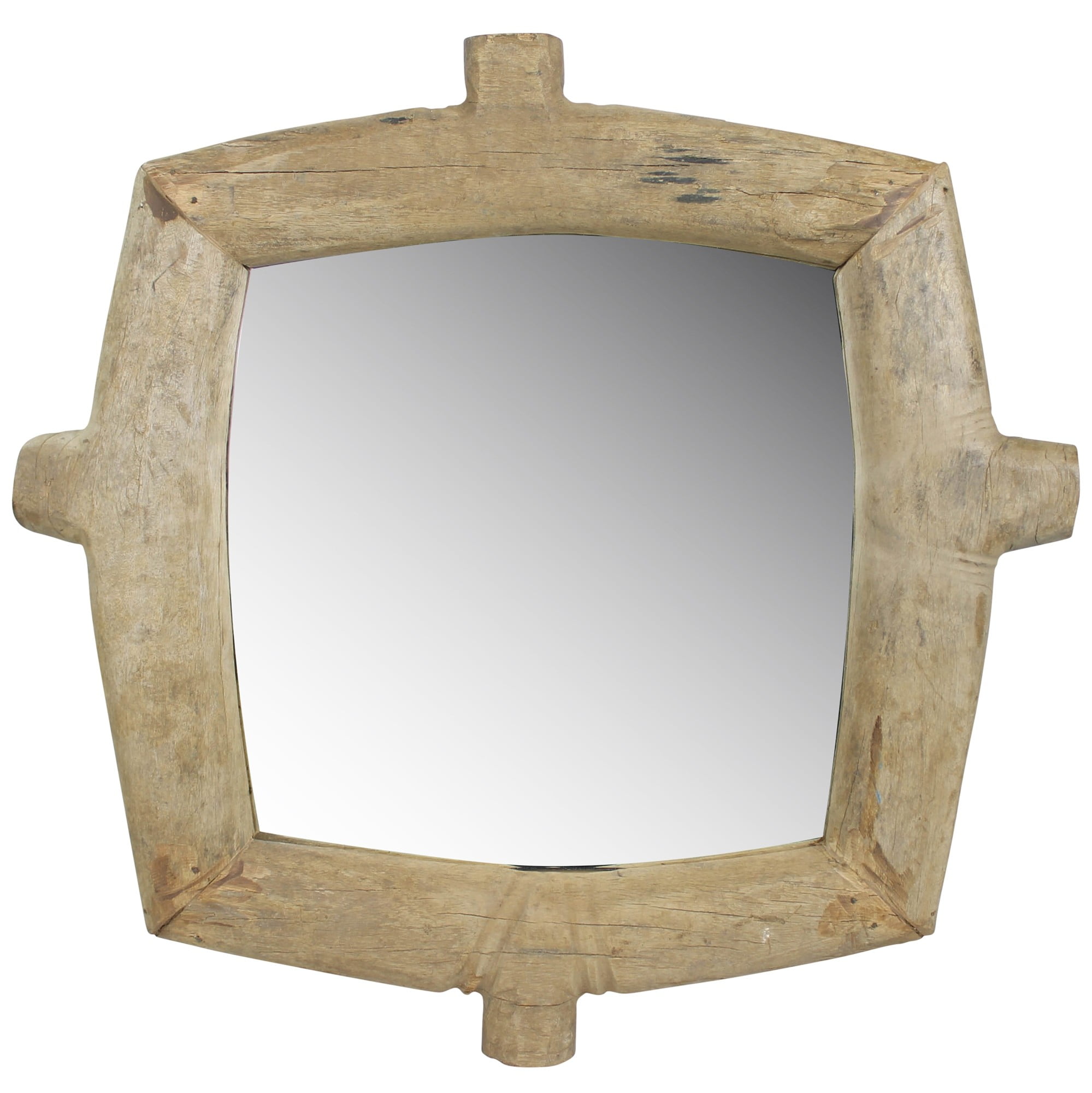 Rustic Elegance Natural Wooden Square Wall Mirror