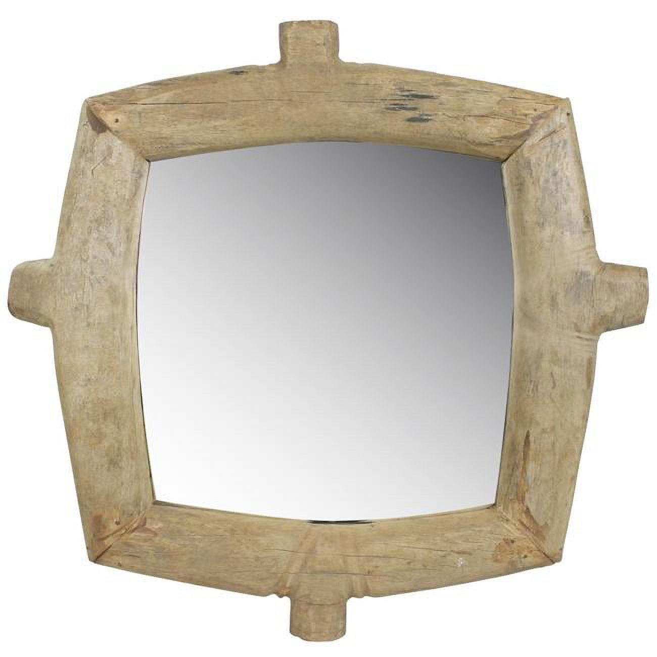 Rustic Elegance Natural Wooden Square Wall Mirror