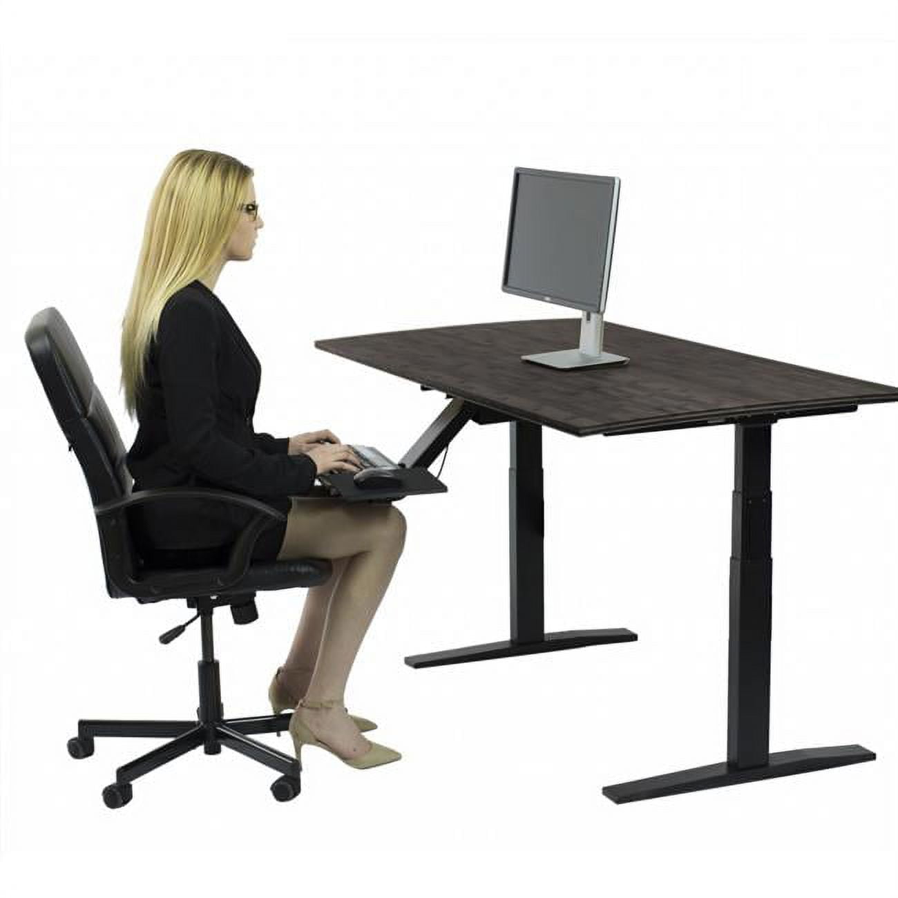 Premier 52" Black Electric Adjustable Standing Desk with Drawer & USB