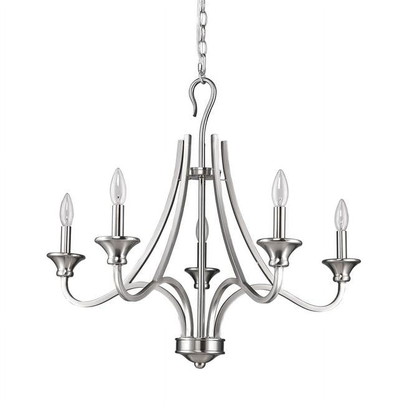 Michelle 5-Light Satin Nickel Candle Style Chandelier