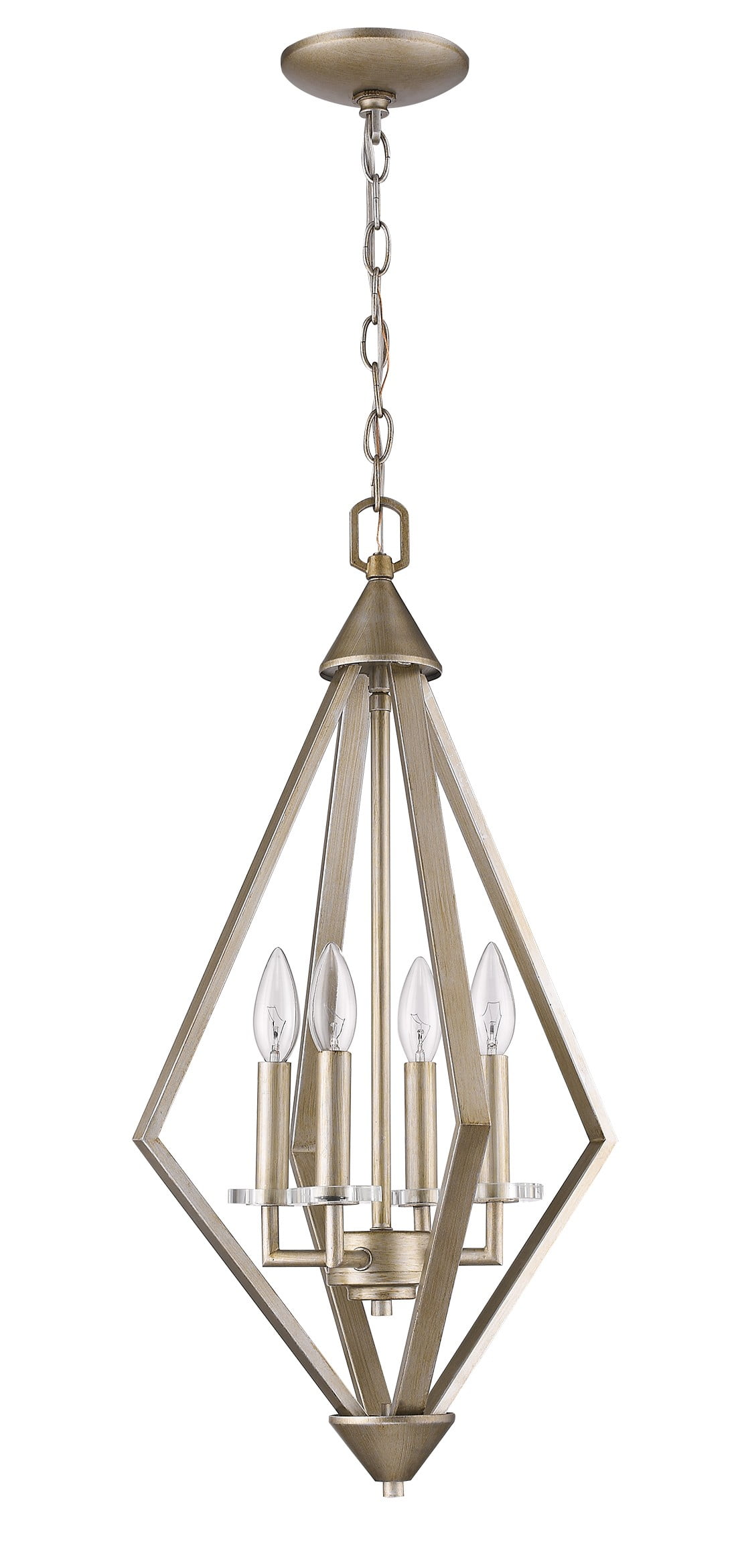 Easton Elegance 26" Washed Gold and Crystal 4-Light Pendant