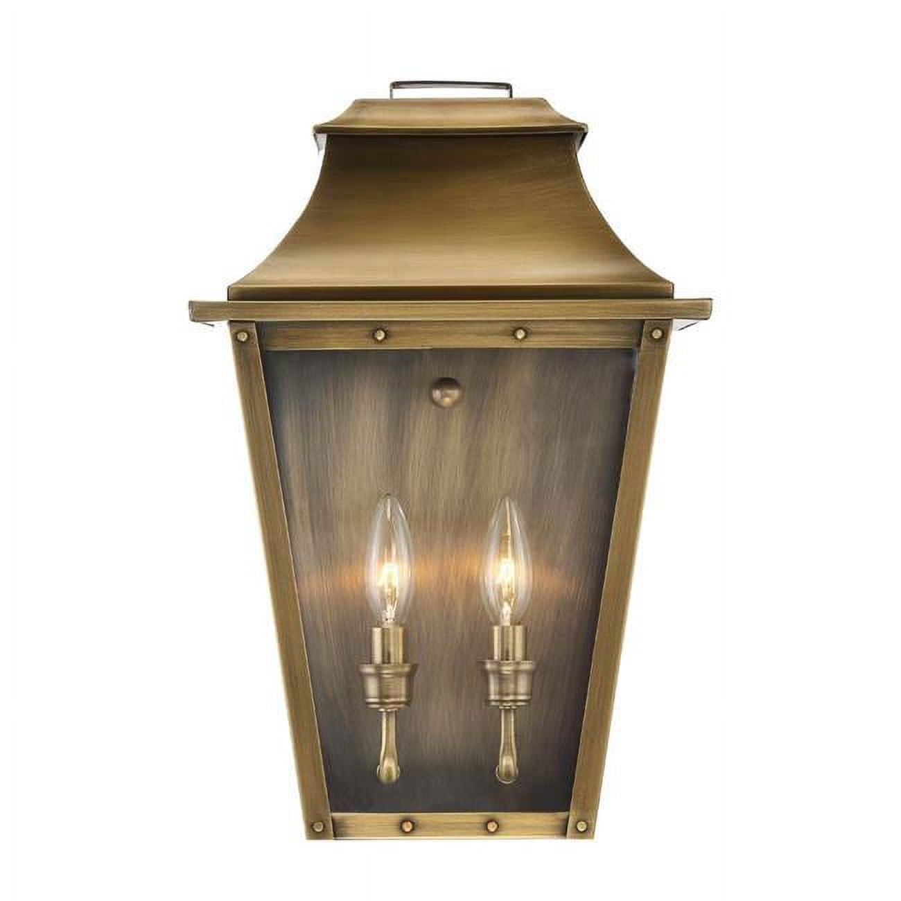 Coventry 2-Light Aged Brass Outdoor Wall Lantern