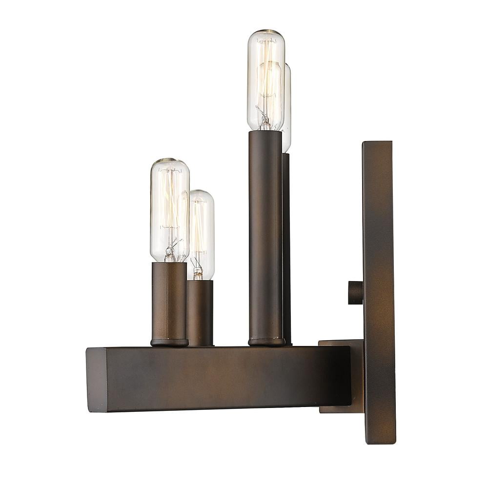 Fallon Four-Light Angled Bronze Metal Vintage Wall Sconce