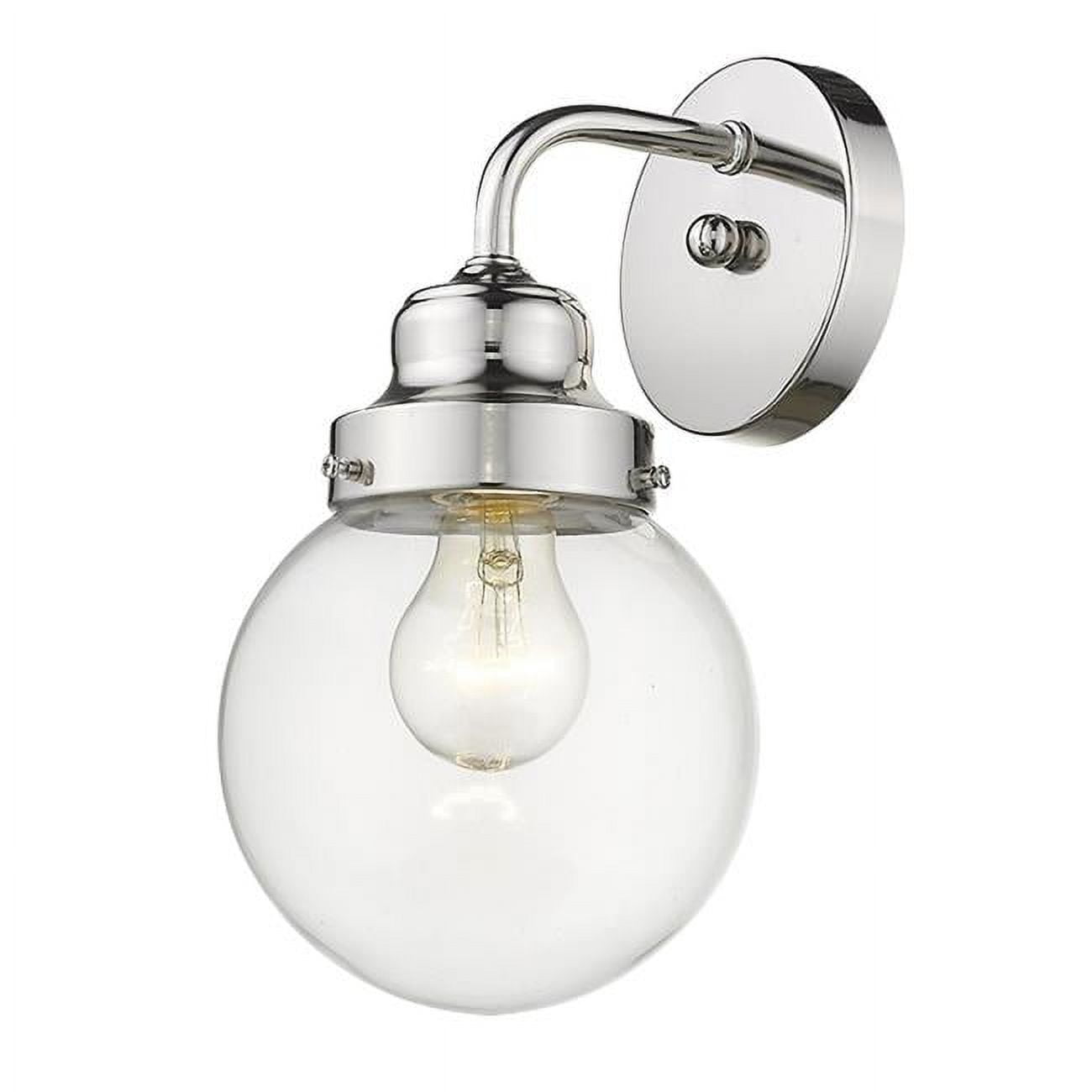 Polished Nickel 11" Direct-Wired Sconce with Glass Shade