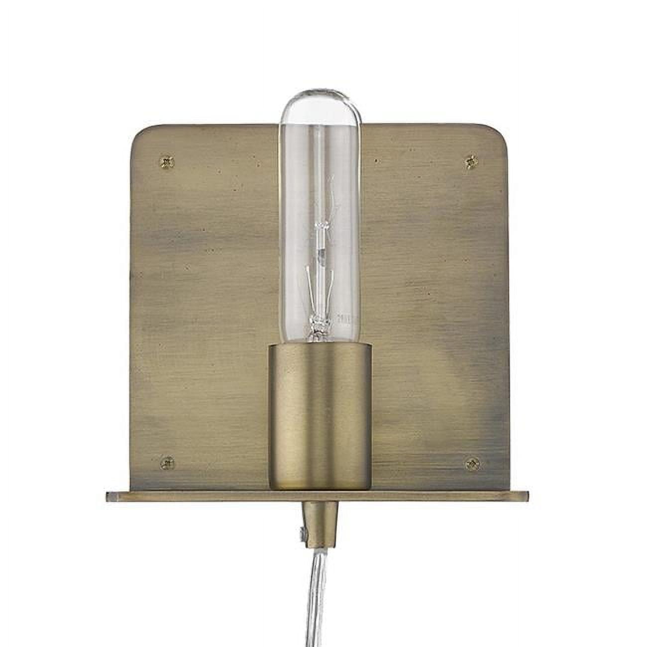 Arris Petite Aged Brass Plug-In Sconce with Shelf