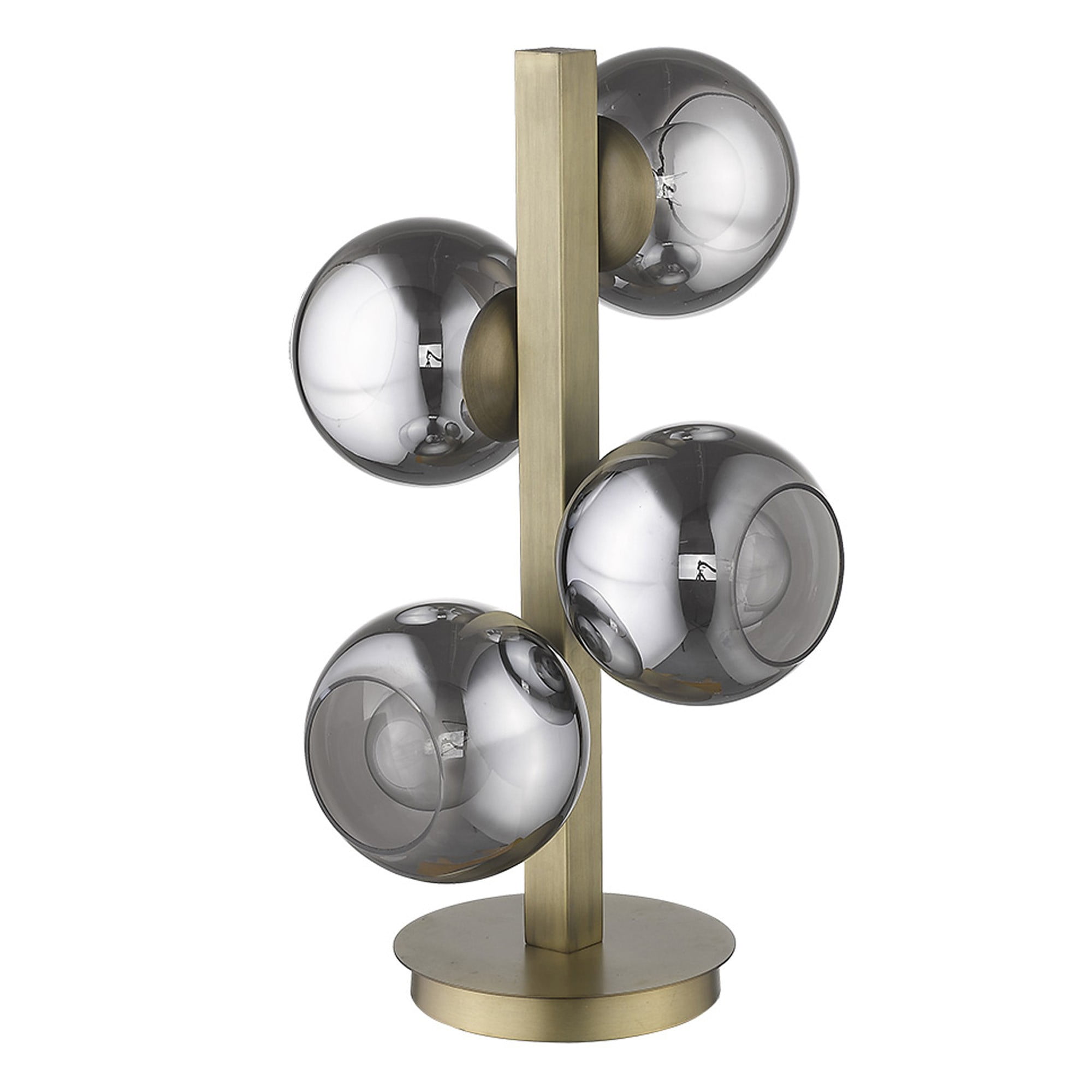 24" Black and Brass Metal Globe Table Lamp