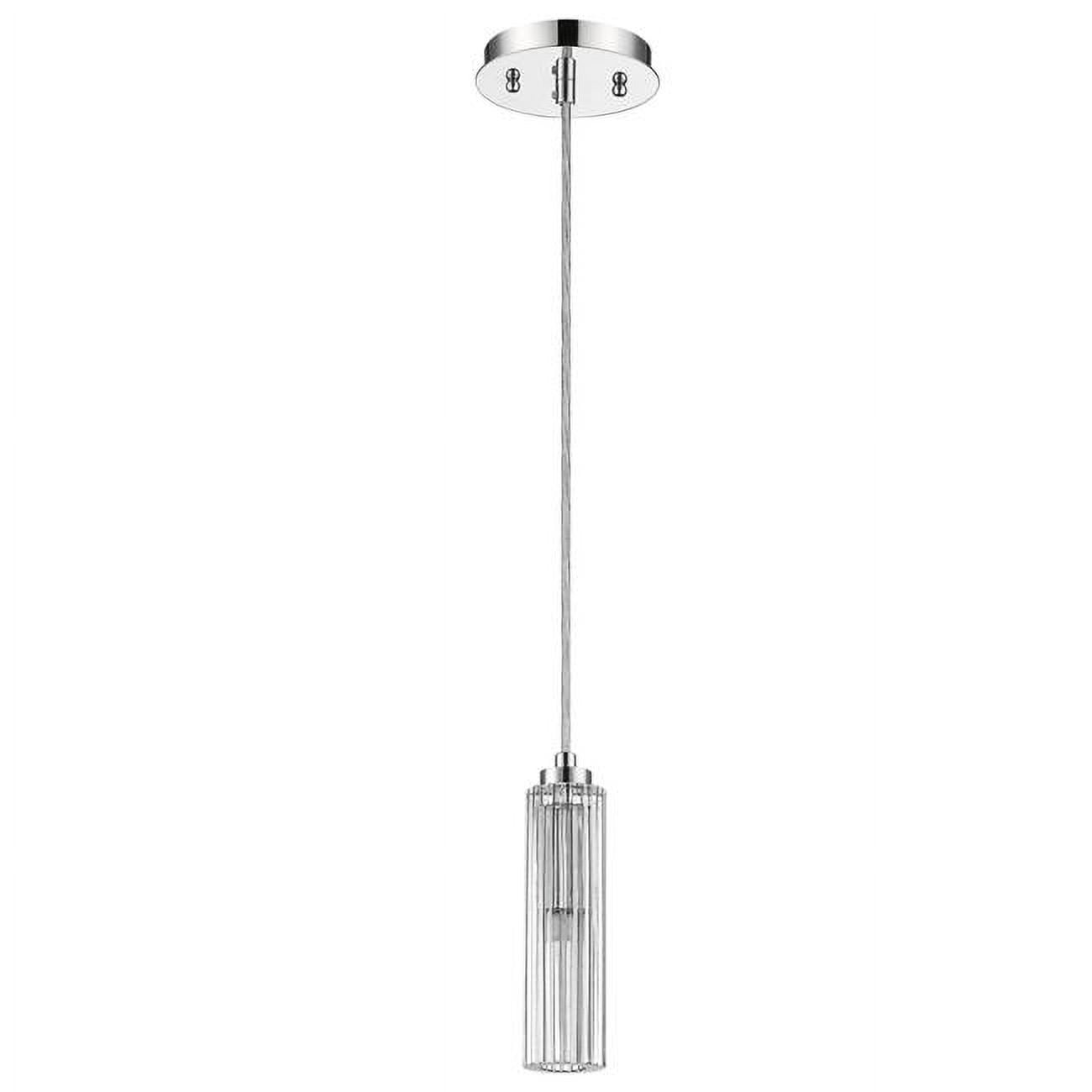 Elegant Solo Polished Chrome LED Pendant with Crystal Shade