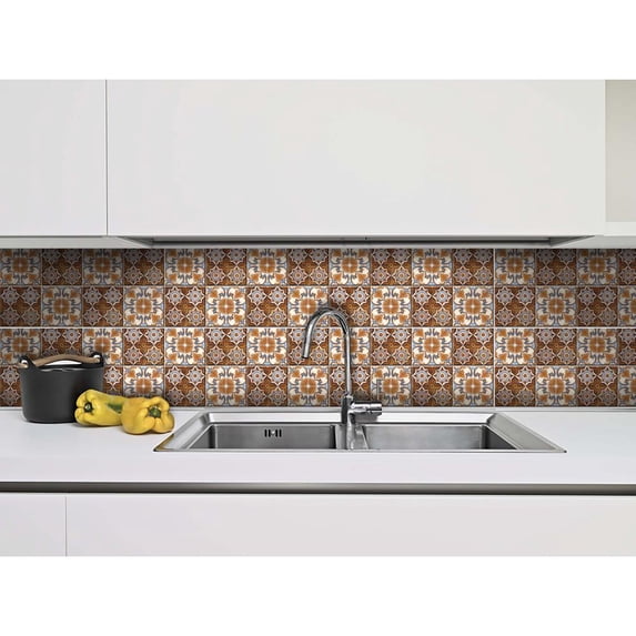 4" X 4" Bella Terra Peel And Stick Removable Tiles