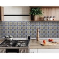 thumbnail image 1 of 4" X 4" Blue and Yellow Links Peel And Stick Tiles, 1 of 9