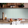 thumbnail image 1 of 4" x 4" Light Sage And White Circle Flower Peel and Stick Removable Tiles, 1 of 5