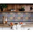 thumbnail image 1 of HomeRoots 400335 4 x 4 in. Mancuso Removable Blue Peel & Stick Tiles, 1 of 9