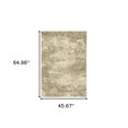 thumbnail image 1 of 4' x 5' Beige and Gold Abstract Power Loom Area Rug, 1 of 5