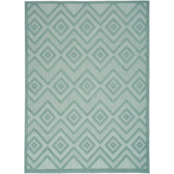 HomeRoots 4' X 6' Aqua And Teal Argyle Indoor Outdoor Area Rug