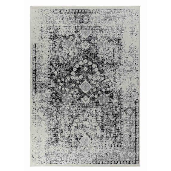 4' X 6' Black Oriental Area Rug