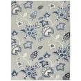 thumbnail image 1 of HomeRoots 4' X 6' Blue And Grey Floral Stain Resistant Non Skid Area Rug, 1 of 6