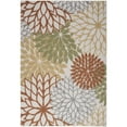 thumbnail image 1 of 4' X 6' Blue And Orange Floral Power Loom Area Rug, 1 of 5
