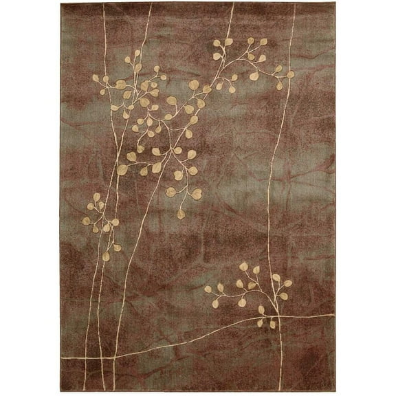 HomeRoots 4' X 6' Brown Floral Power Loom Area Rug