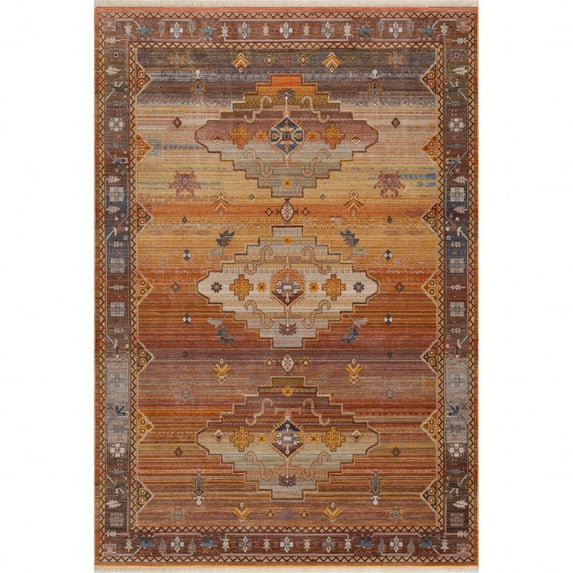 HomeRoots 4' X 6' Brown Southwestern Area Rug