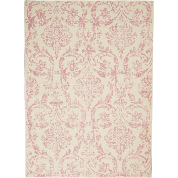 HomeRoots 522179 4 x 6 ft. Cream Damask Power Loom Rectangle Area Rug