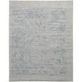 thumbnail image 1 of 4' X 6' Gray And Blue Abstract Hand Woven Distressed Area Rug, 1 of 10