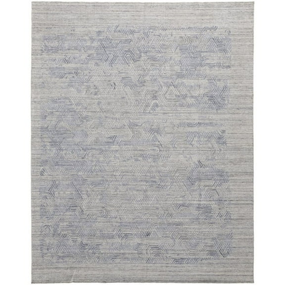 HomeRoots 4' X 6' Gray And Blue Abstract Hand Woven Distressed Area Rug
