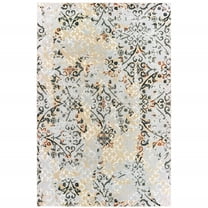 HomeRoots 4' X 6' Grey And Gold Abstract Power Loom Stain Resistant Area Rug