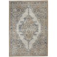 thumbnail image 1 of 4' X 6' Grey And Light Blue Oriental Power Loom Non Skid Area Rug, 1 of 6